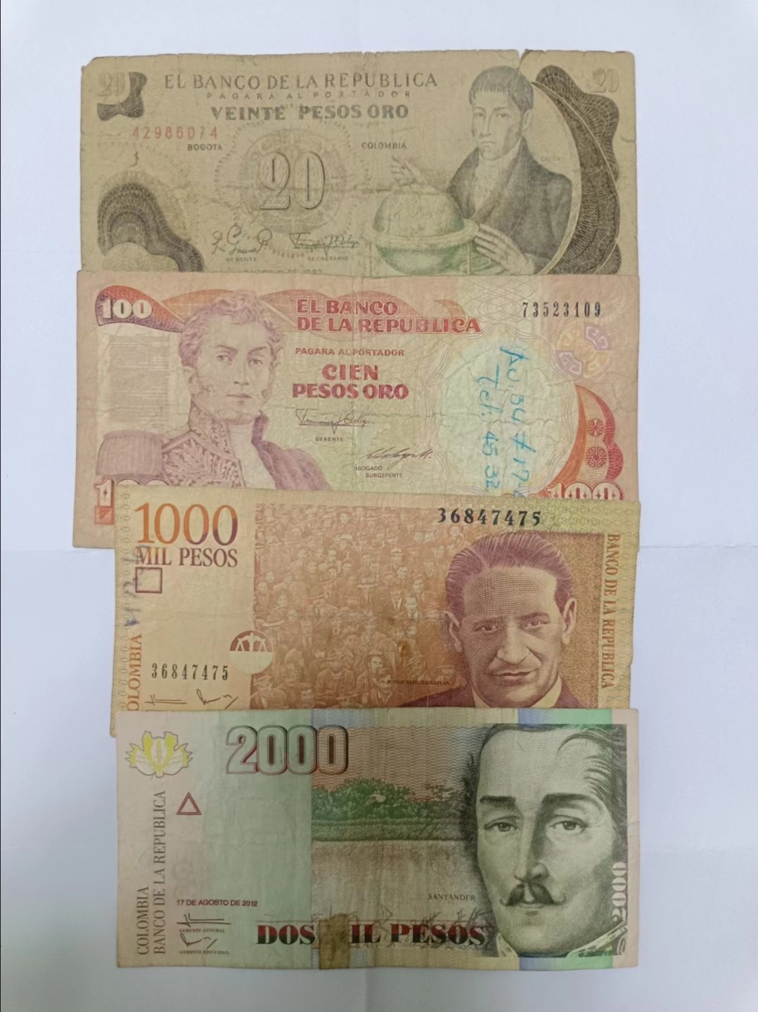 【20230704】非全新纸币第三十八场 哥伦比亚纸币