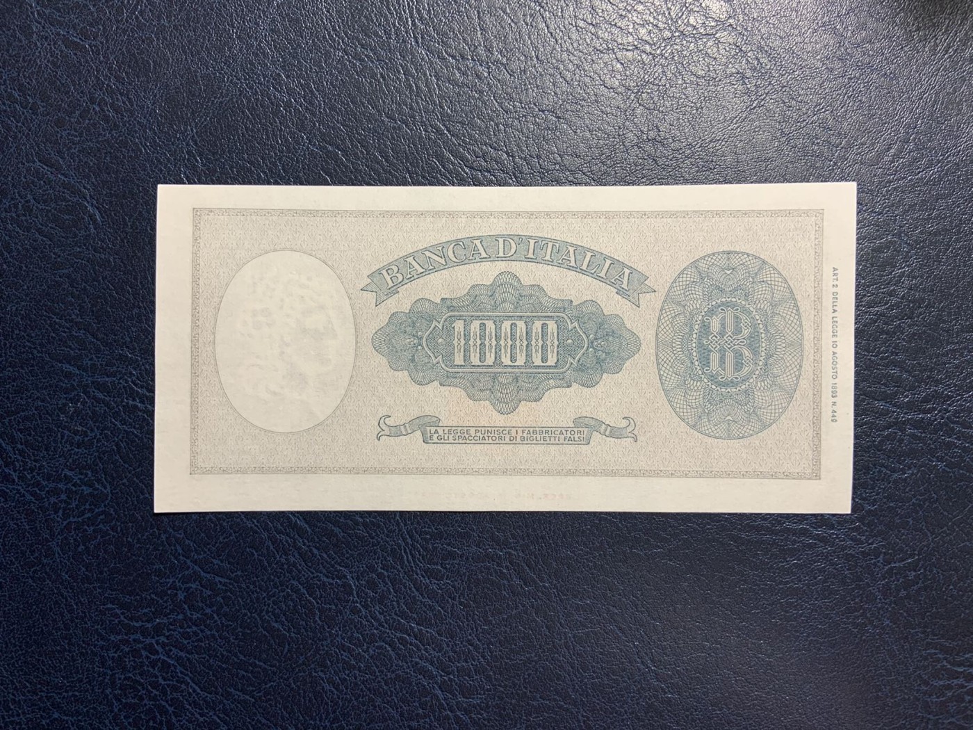 收藏联盟Quantum Auction 第271期拍卖  意大利1948年1000里拉 品相UNC- 初版 波提切利作品《春》的局部
