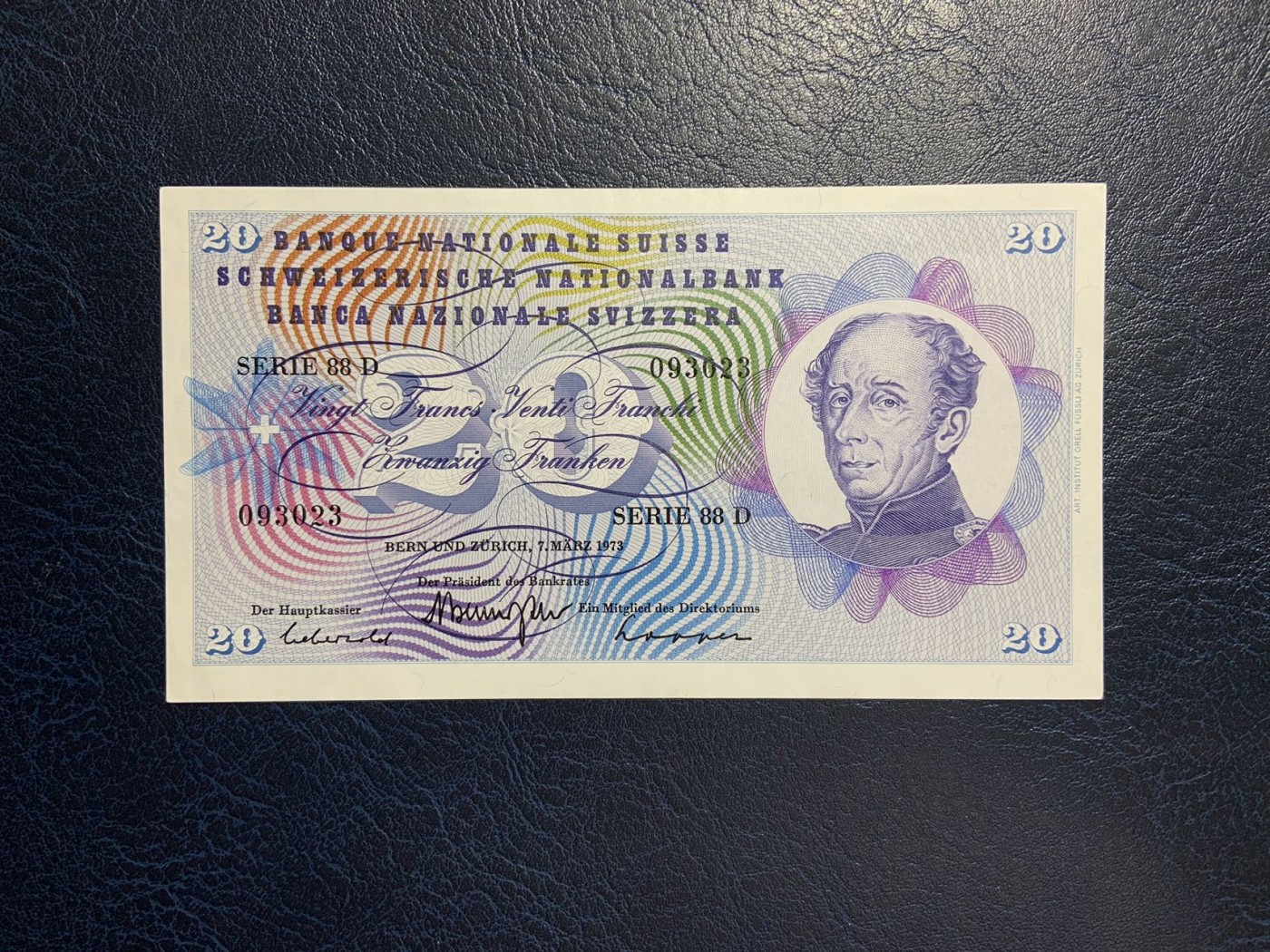 收藏联盟Quantum Auction 第271期拍卖  瑞士联邦1973年20法郎 品相AU