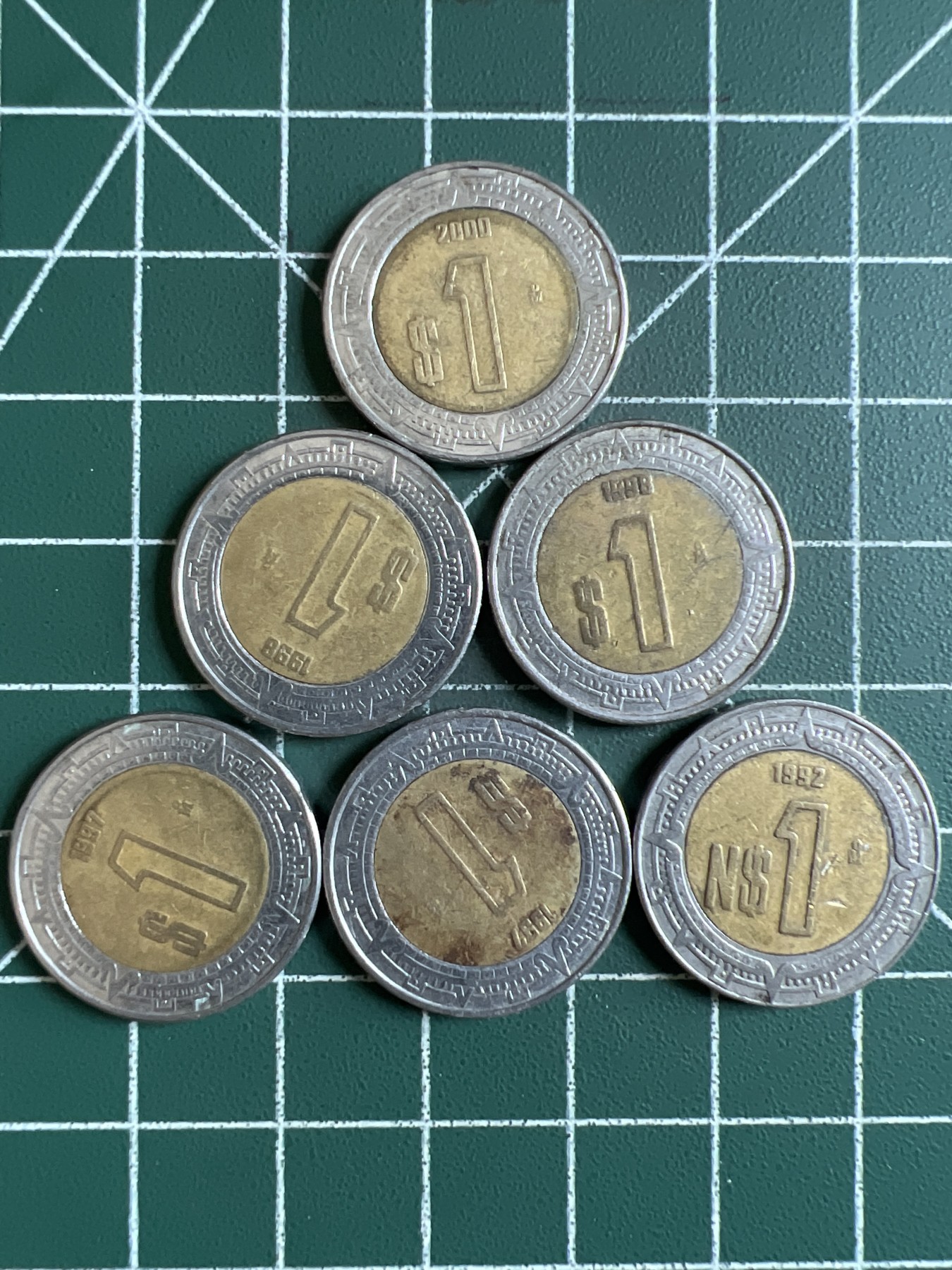 泡泡堂第376期 硬币专场 （无押金，捡漏，全场20包邮，偏远地区除外，接收代拍业务） 墨西哥1比索六枚