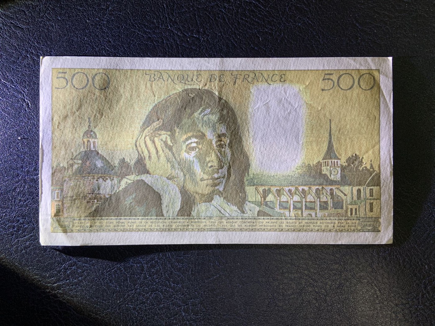 收藏联盟Quantum Auction 第271期拍卖  法国银行1992年500法郎 品相UNC- 有针孔