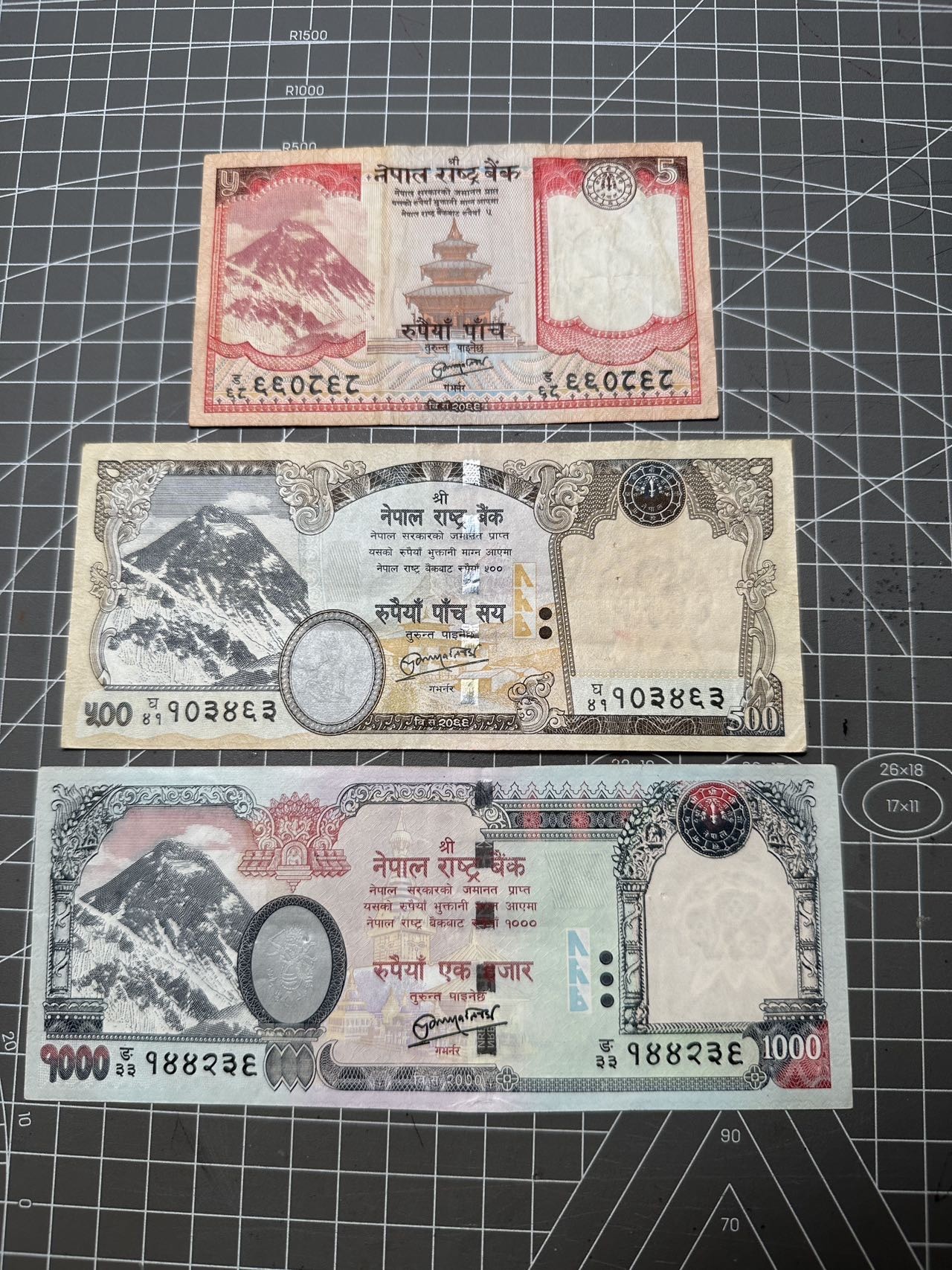 尼泊尔卢比，流通3张