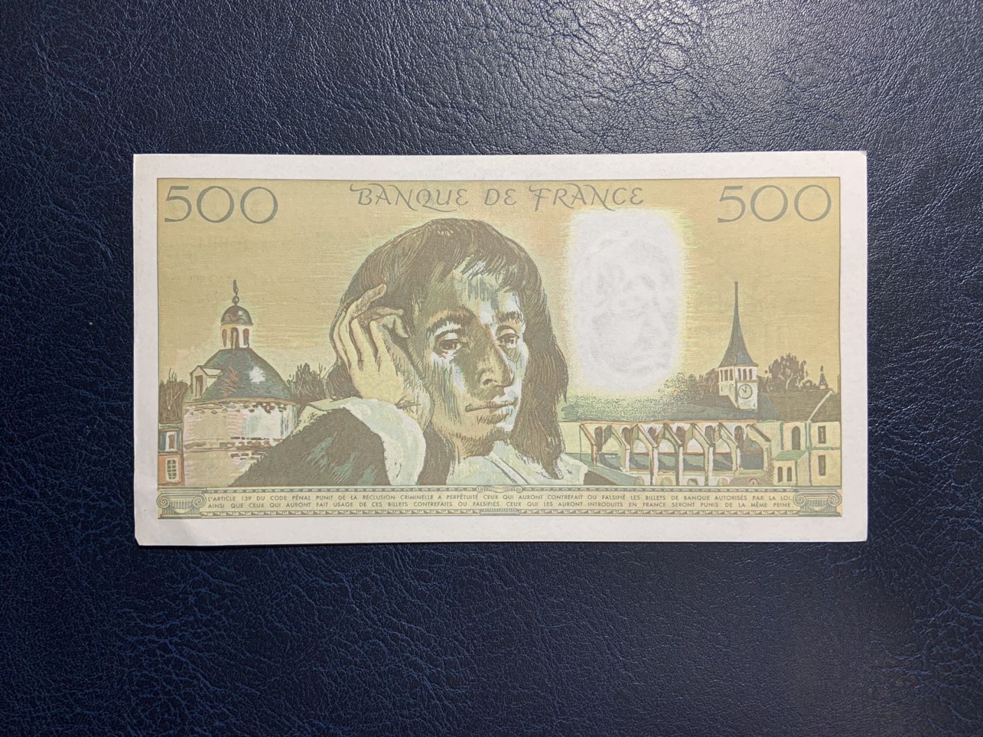 收藏联盟Quantum Auction 第271期拍卖  法国银行1992年500法郎 品相UNC- 有针孔