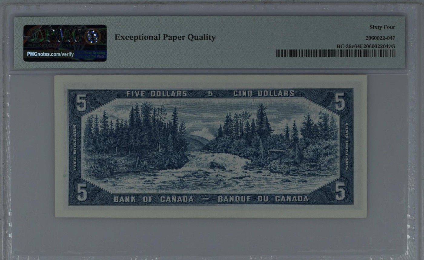 收藏联盟Quantum Auction 第271期拍卖  加拿大1954年5元 PMG64e 号码无347 水獭瀑布