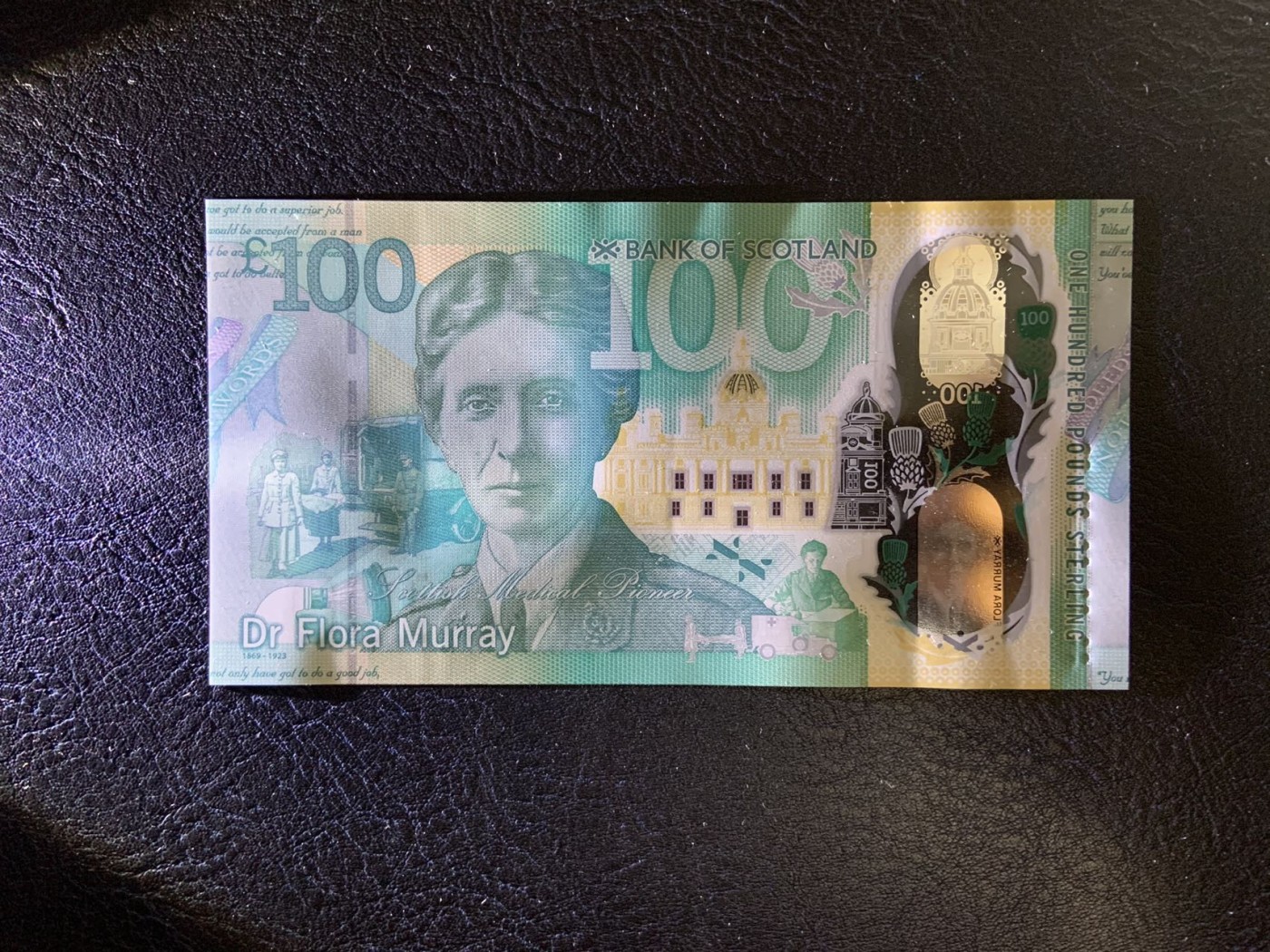 收藏联盟Quantum Auction 第270期拍卖 蜜月胜地-斐济 苏格兰银行2021年100镑 品相全新UNC  苏格兰女性医学先驱 弗洛拉博士