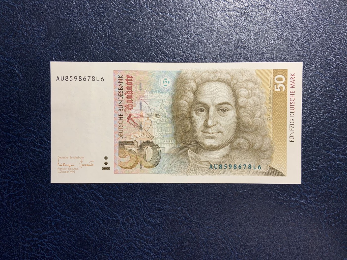 收藏联盟Quantum Auction 第271期拍卖  德国联邦1993年50马克 品相UNC- 建筑师纽曼