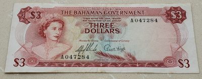 PThappally 第13次拍卖--英联邦领土硬币、精制银币、纪念币，纸钞 - Bahamas 3 Dollars 1965 - Signatures Sands and Higgs P19a -Circulated 