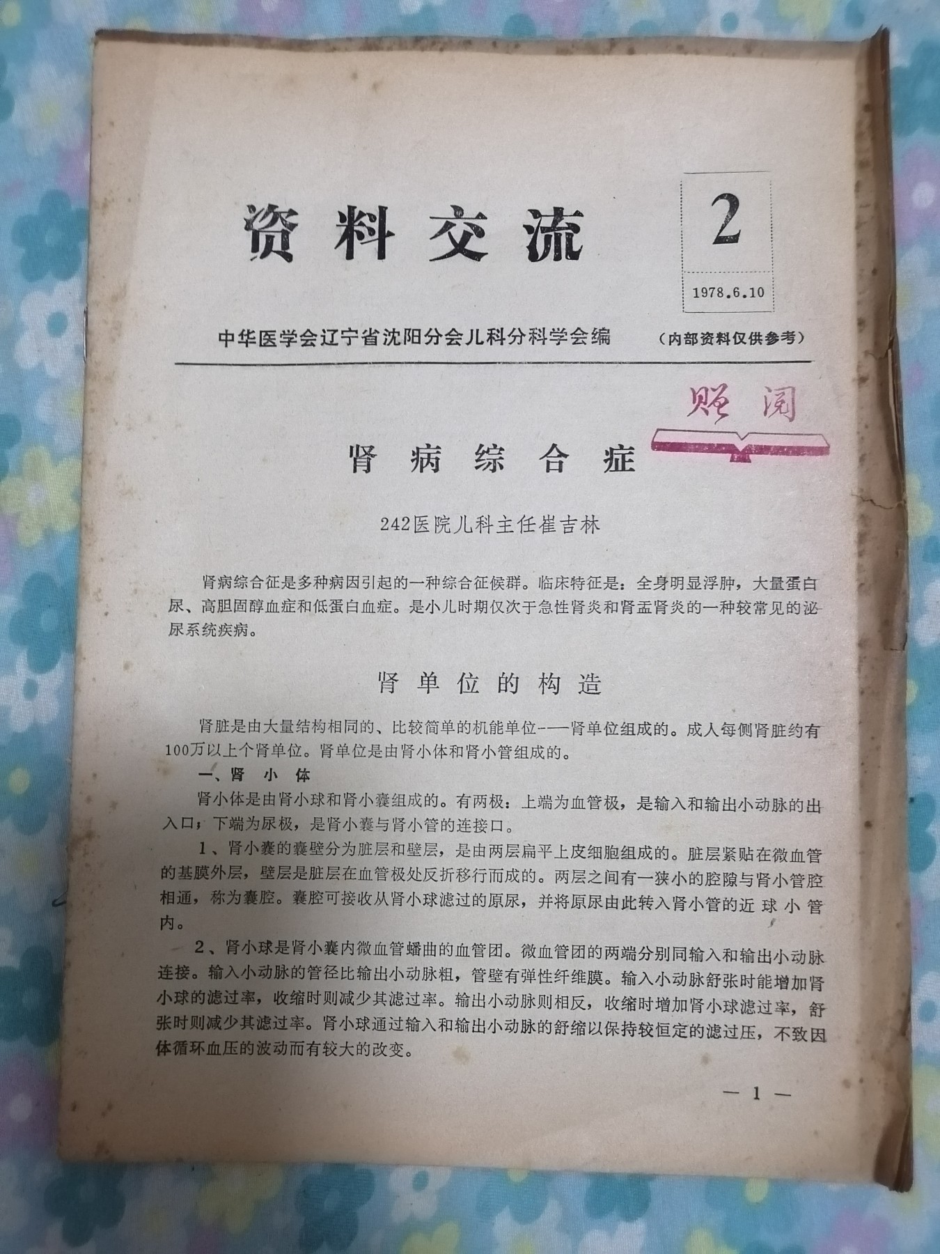 医学资料（肾病综合征）