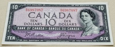 PThappally 第13次拍卖--英联邦领土硬币、精制银币、纪念币，纸钞 - Canada 1954 British American Banknotes company, 10 Dollars P79a - Circulated 