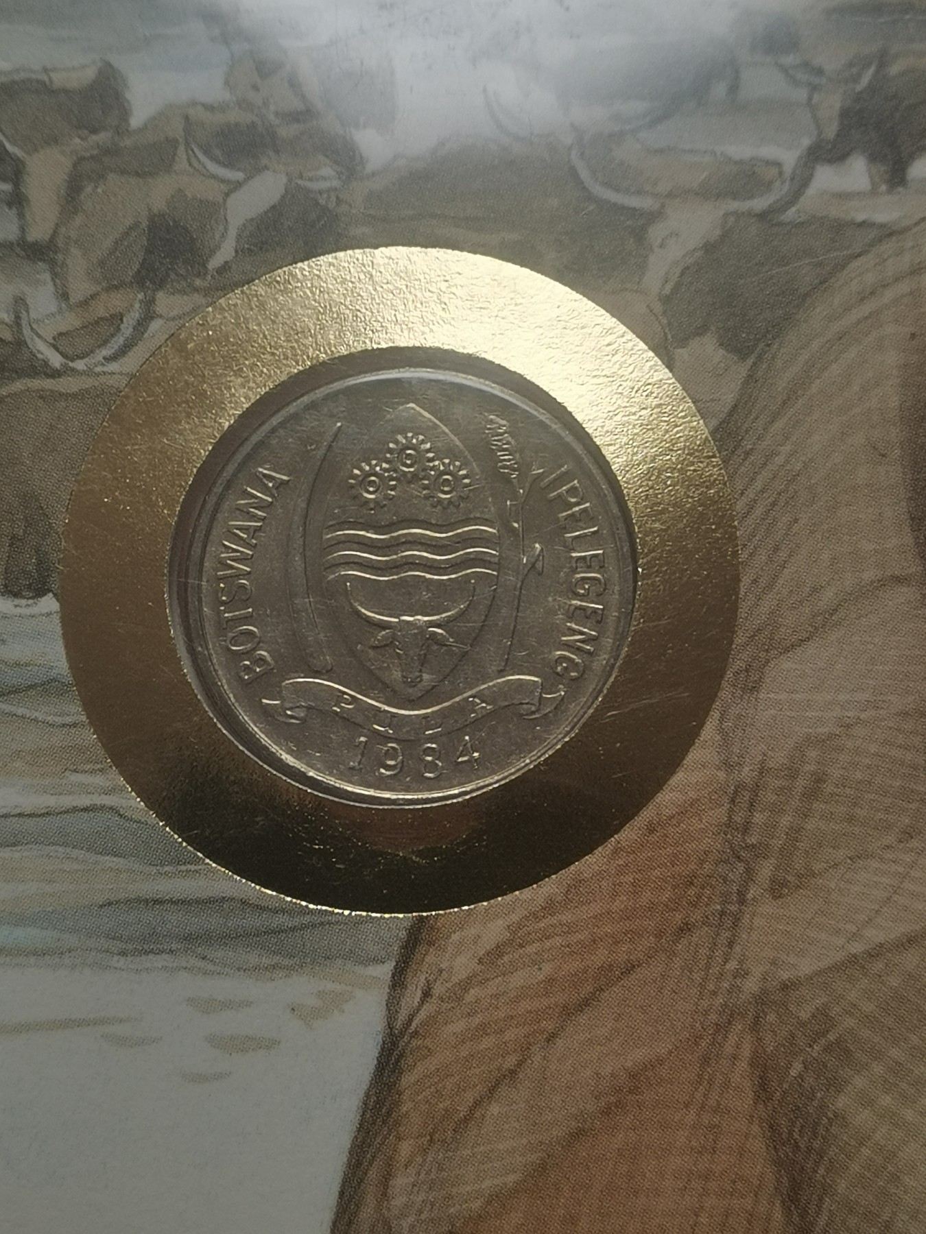 philswiss装帧1985年博茨瓦纳钱币邮票纪念封