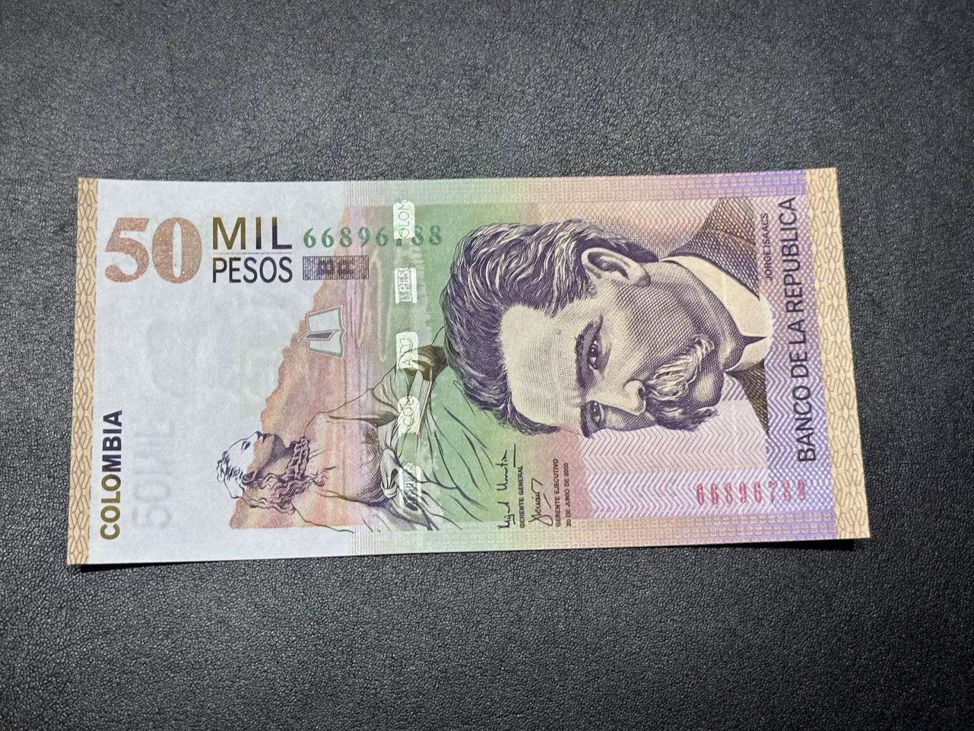 《外钞收藏家》第二百八十一期（连拍第一场） 全新2003年 哥伦比亚50000 比索 