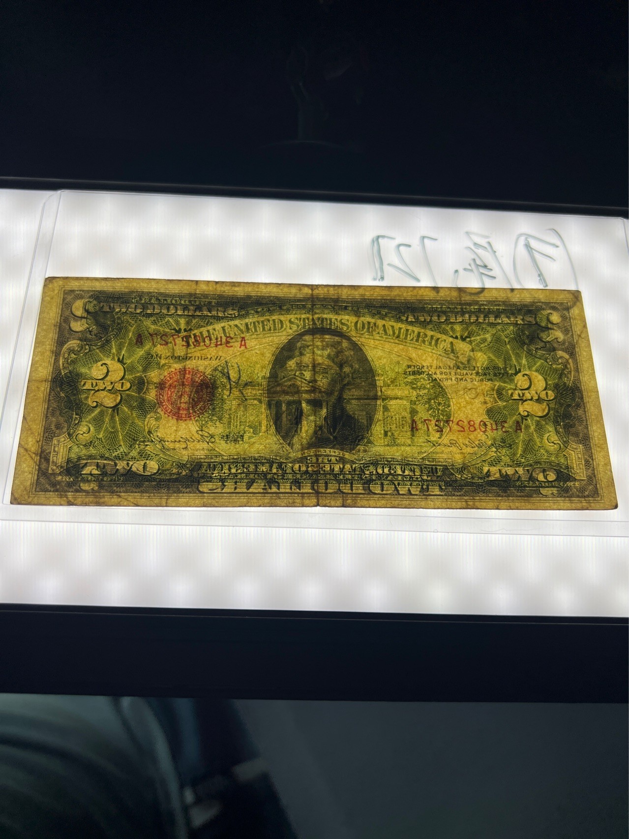 【8个洞收藏】第23场★0押0起一件包邮★各国纸币专场  1953年 2美元 品相如图  红库印 尾727