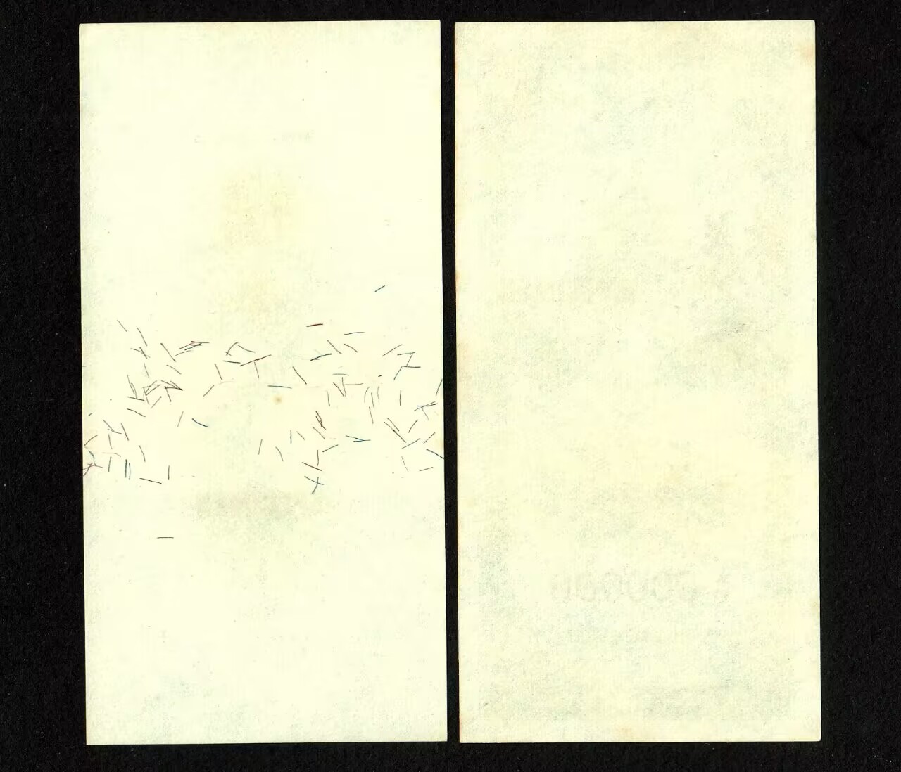 草稿银行第七期国内外钞票硬币拍卖 民国三十年（1941年）中国银行竖式天坛图壹毫双张式样本券，正背共2枚，原票全新无折有黄