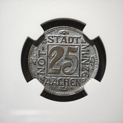 1920年 德国德紧亚琛25芬尼铁币样币 NGC MS62