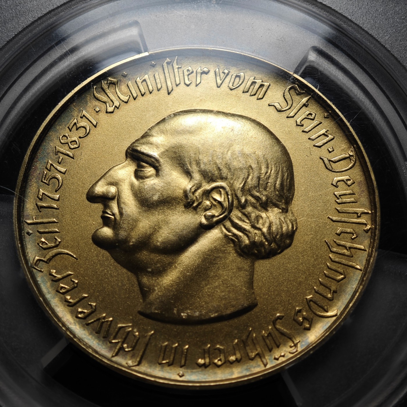  1923年 德国德紧威斯特法伦马币1万亿镀金马克 大名誉品 世界上面值最大的硬币 发行量仅100枚 PCGS MS63 (裸币20年昆克2.3w左右,22年昆克2.6w左右)