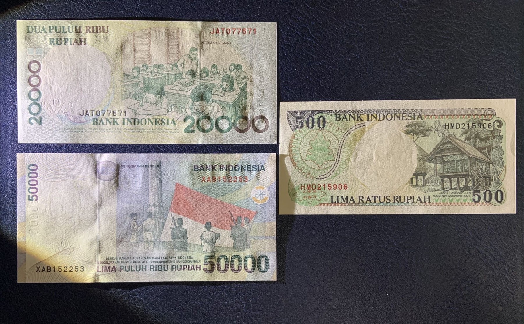 收藏联盟Quantum Auction 第271期拍卖  印度尼西亚1992-2001年500-50000卢比 品相UNC 20000和50000边缘各有一个黄点