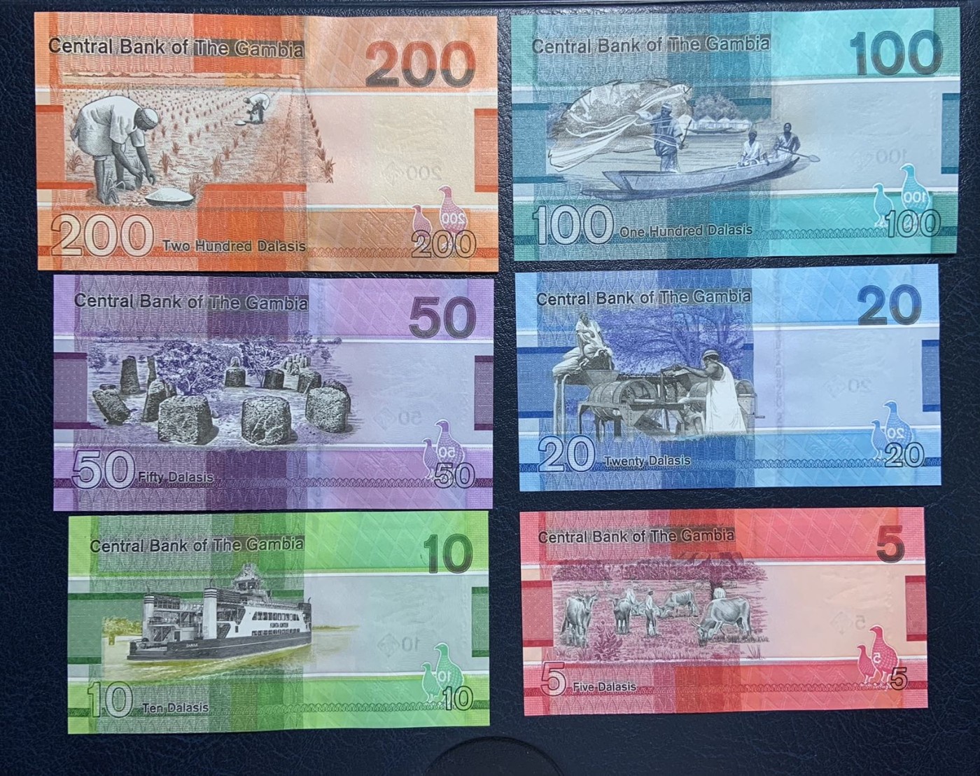 收藏联盟Quantum Auction 第271期拍卖  冈比亚2019年首发A冠 5-200达勒西 品相全新UNC 