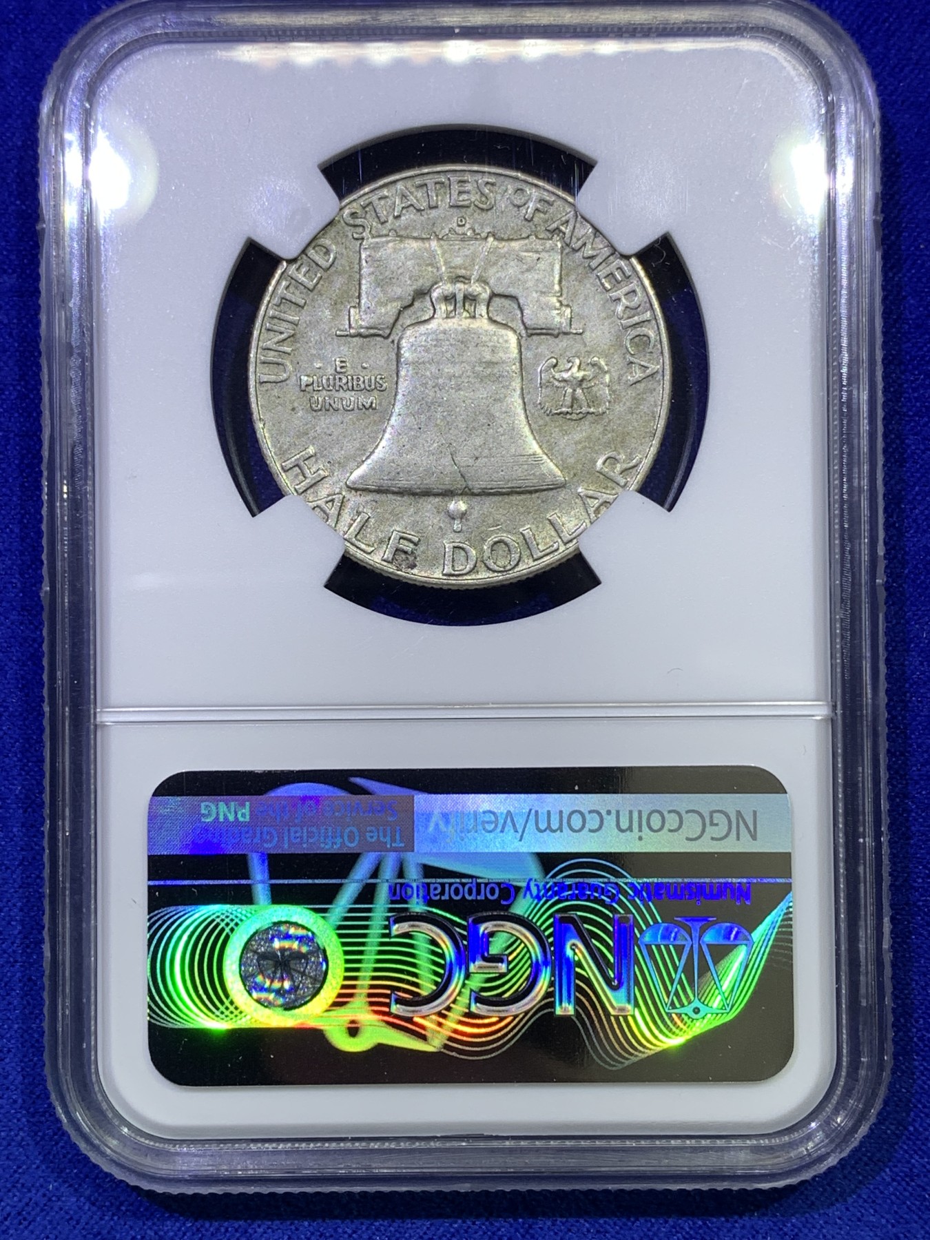 《竞宝斋》第179场-周日，周一2场 (全场包邮) NGC AU50 美国 1962年 富兰克林 50分银币