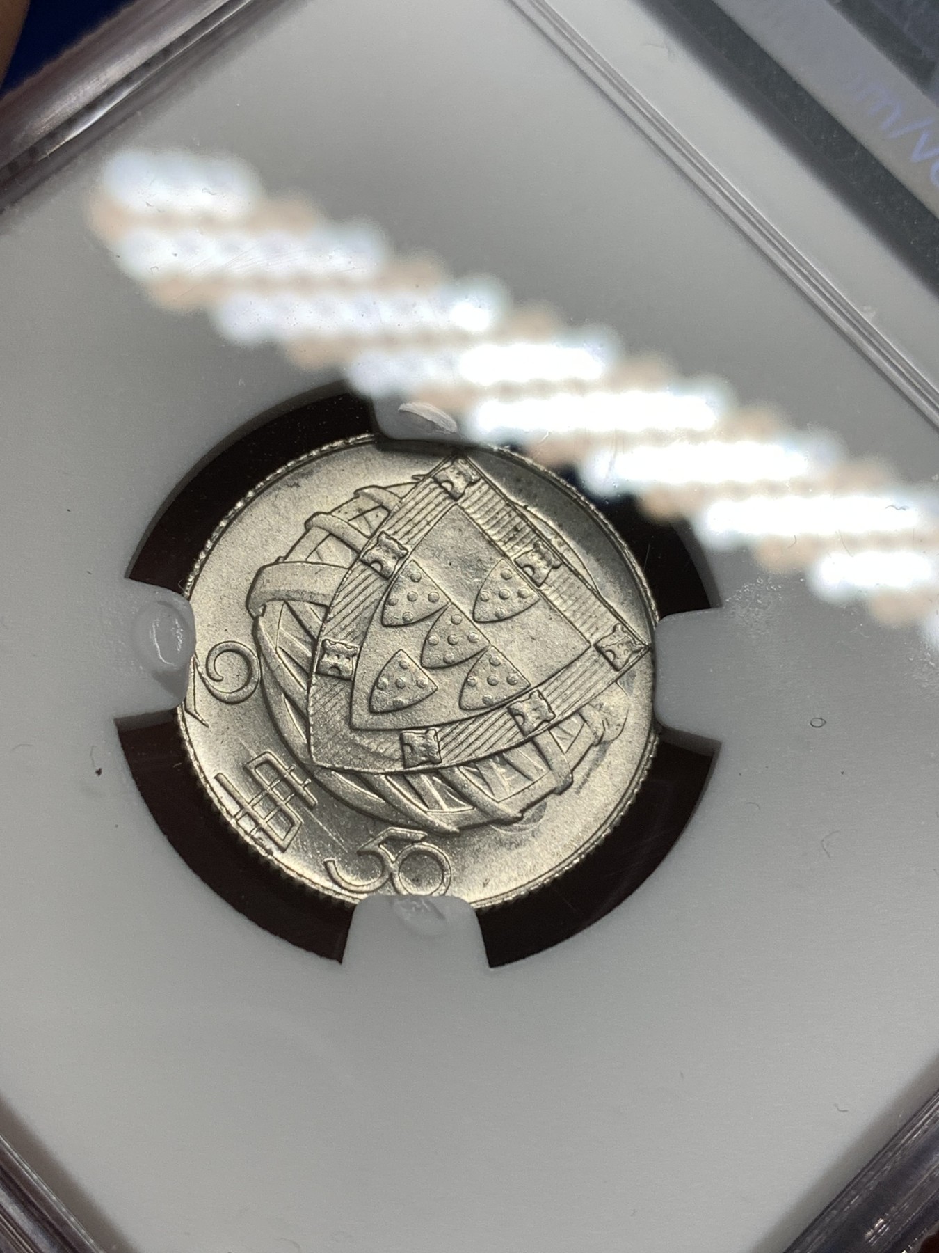 《竞宝斋》第179场-周日，周一2场 (全场包邮) NGC MS66 葡萄牙1951大帆船 2.5埃斯库多银币