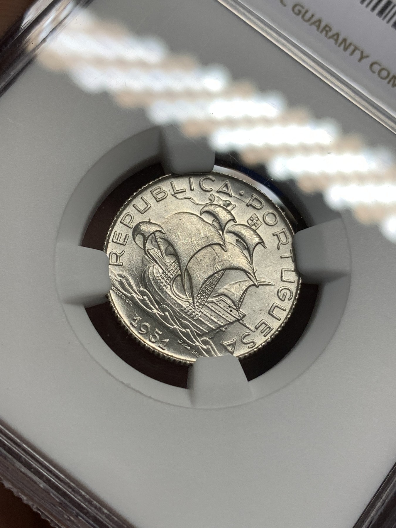 《竞宝斋》第179场-周日，周一2场 (全场包邮) NGC MS66 葡萄牙1951大帆船 2.5埃斯库多银币