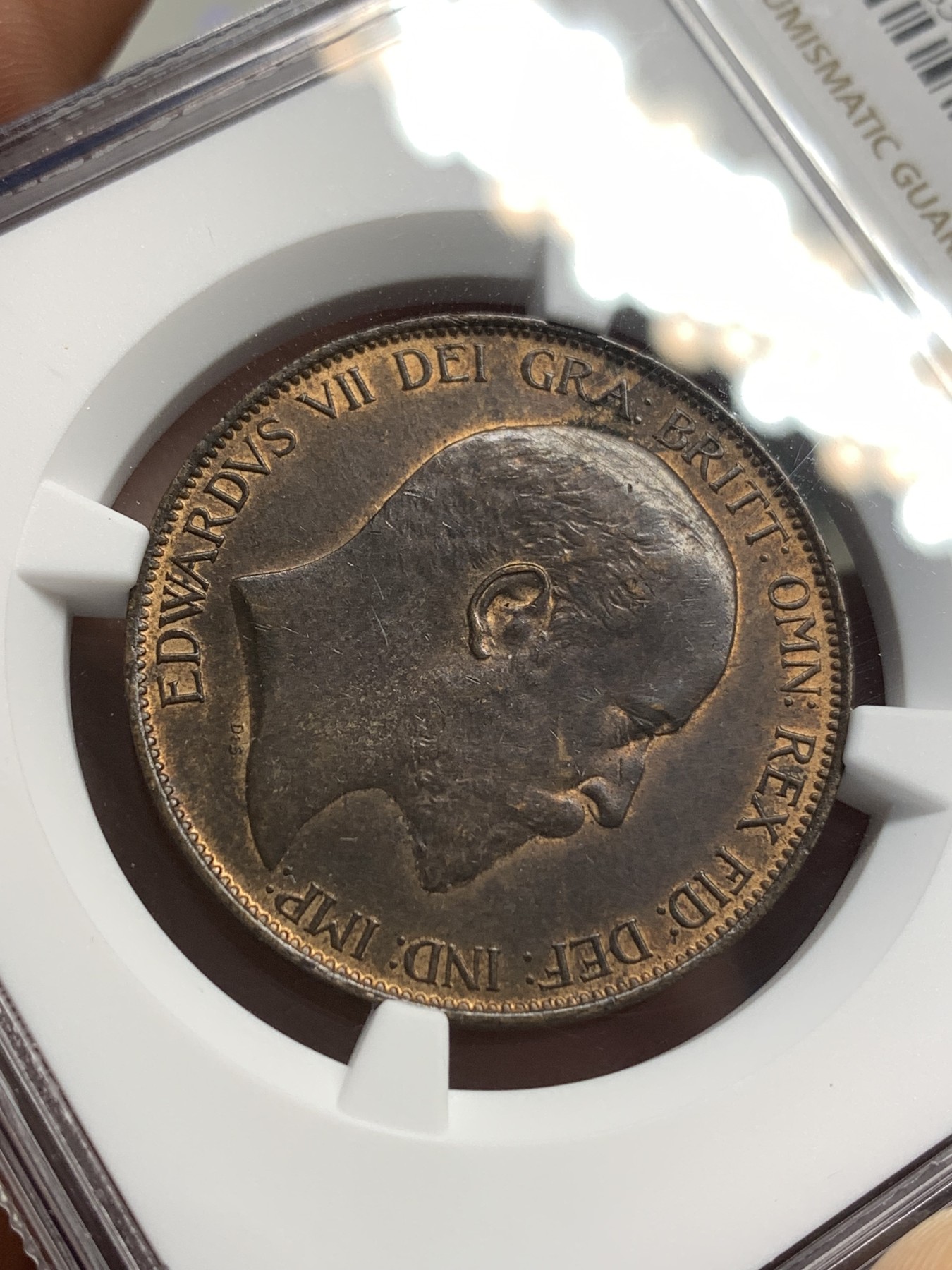 《竞宝斋》第179场-周日，周一2场 (全场包邮) NGC-UNCD 英国1902年爱七便士 少见高海版 好细节 RB的包浆