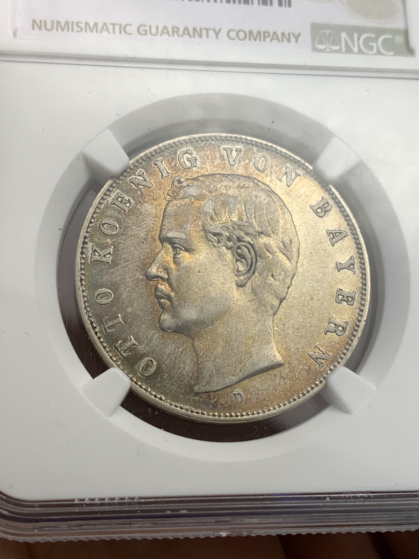 《竞宝斋》第179场-周日，周一2场 (全场包邮) NGC AU53 德国 1910年 巴伐利亚 奥托 3马克银币