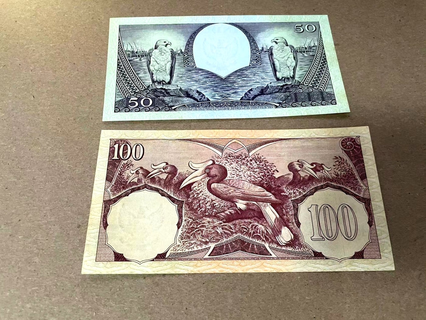 【Blue Auction】✨世界纸币精拍第341期——周日畅拍场 【一组7张】印尼 1959年5-1000卢比 花鸟版 套装 品相如图 非常精美 含少见500卢比