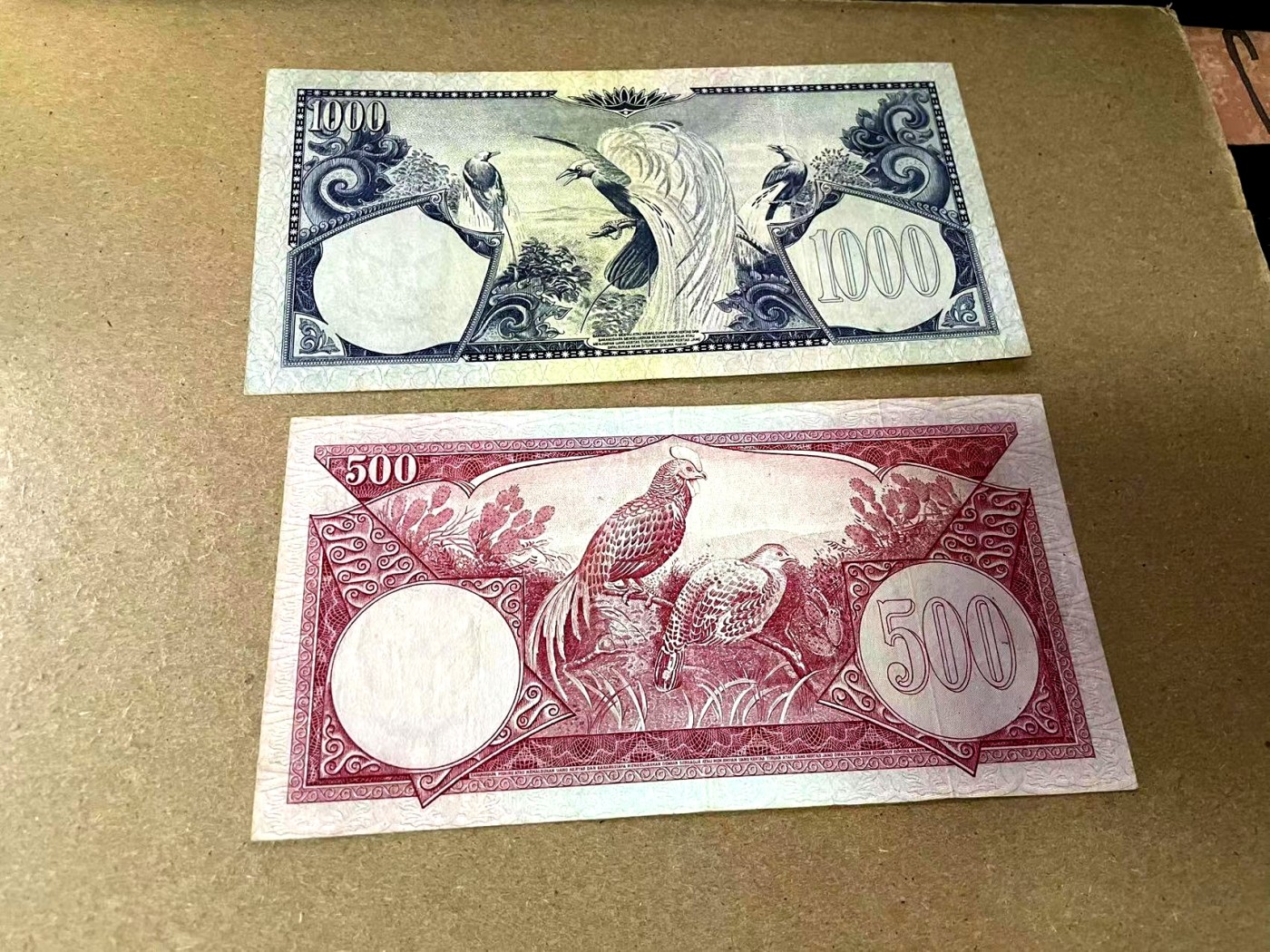 【Blue Auction】✨世界纸币精拍第341期——周日畅拍场 【一组7张】印尼 1959年5-1000卢比 花鸟版 套装 品相如图 非常精美 含少见500卢比