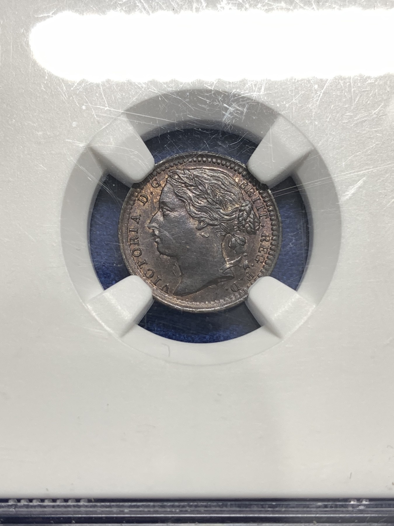 《竞宝斋》第179场-周日，周一2场 (全场包邮) NGC MS63BN 英国1866维多利亚1/3法新铜币 书价高