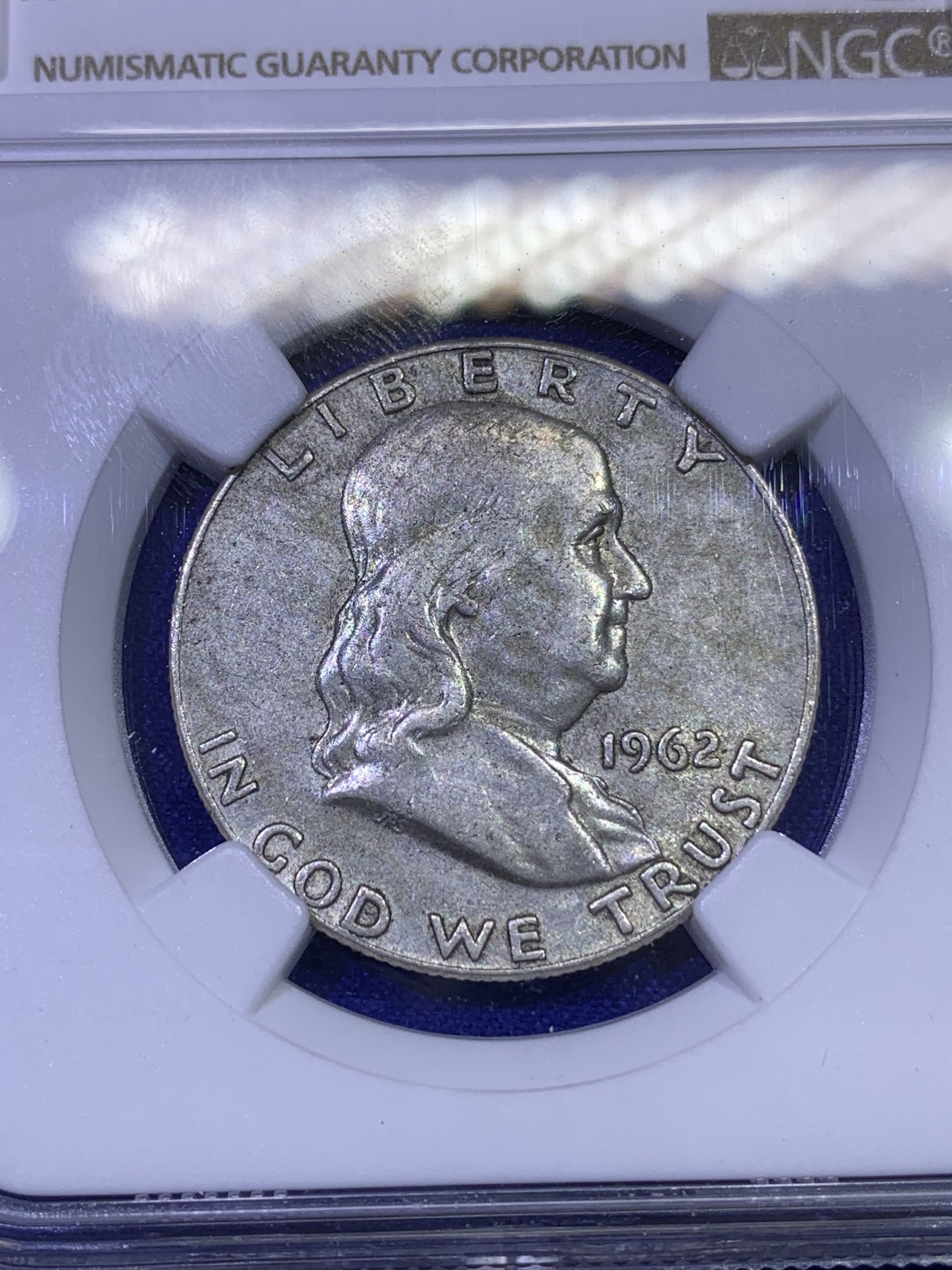 《竞宝斋》第179场-周日，周一2场 (全场包邮) NGC AU50 美国 1962年 富兰克林 50分银币