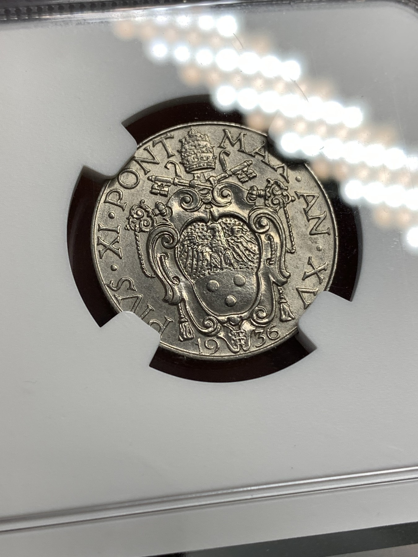 《竞宝斋》第179场-周日，周一2场 (全场包邮) NGC MS62 梵蒂冈 1936年  50分 战斗天使