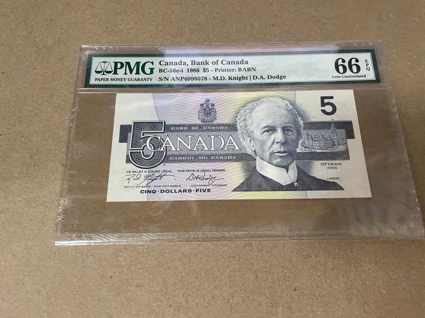 【Blue Auction】✨世界纸币精拍第341期——周日畅拍场 加拿大 1986年5元 PMG66EPQ 