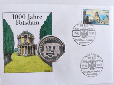 邮币封第四场 1993年德国波兹坦建城千年10马克银币邮币封