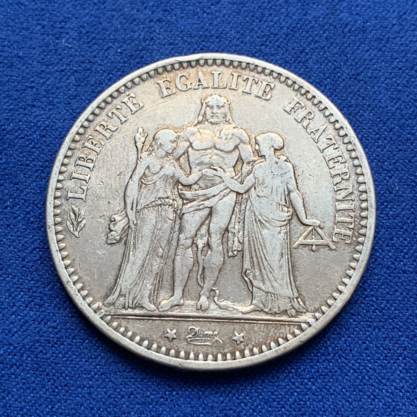 《竞宝斋》第179场-周日，周一2场 (全场包邮) 法国 1874年 大力神 5法郎银币