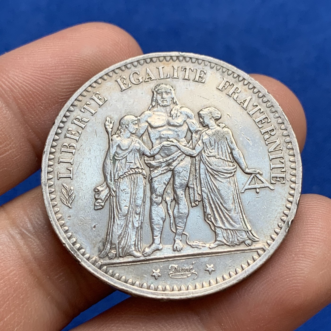 《竞宝斋》第179场-周日，周一2场 (全场包邮) 法国 1875年 大力神 5法郎大银币