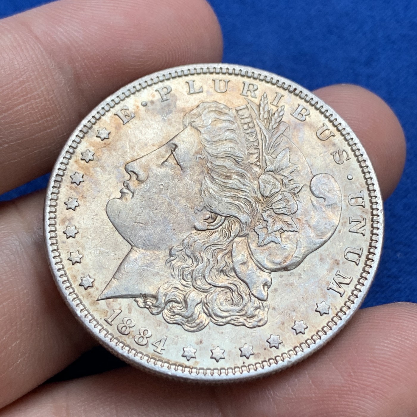 《竞宝斋》第179场-周日，周一2场 (全场包邮) 美国 1884年 摩根1美元大银币 带底光不错