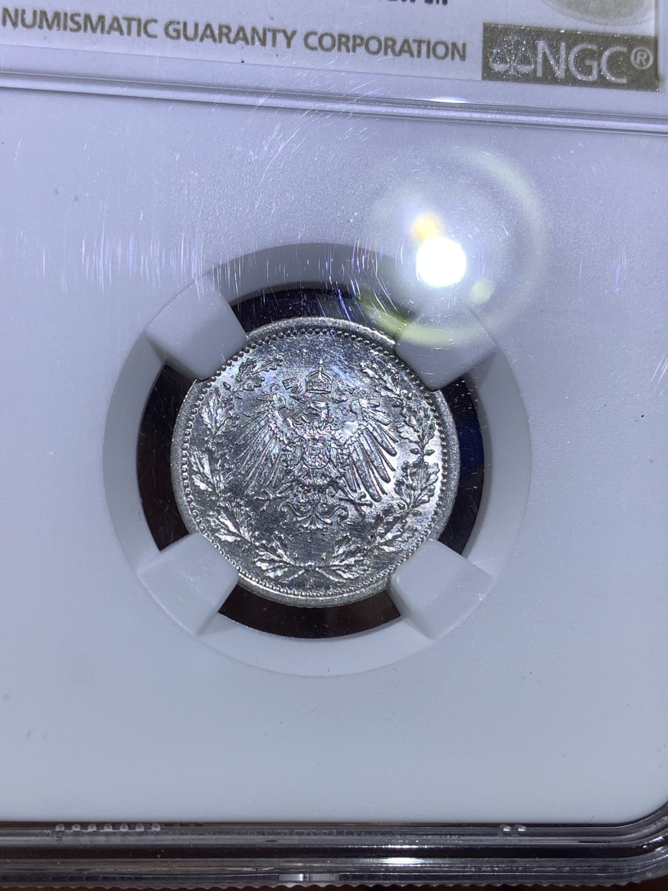 《竞宝斋》第179场-周日，周一2场 (全场包邮) NGC MS62 德国 1915年 1/2马克 银币
