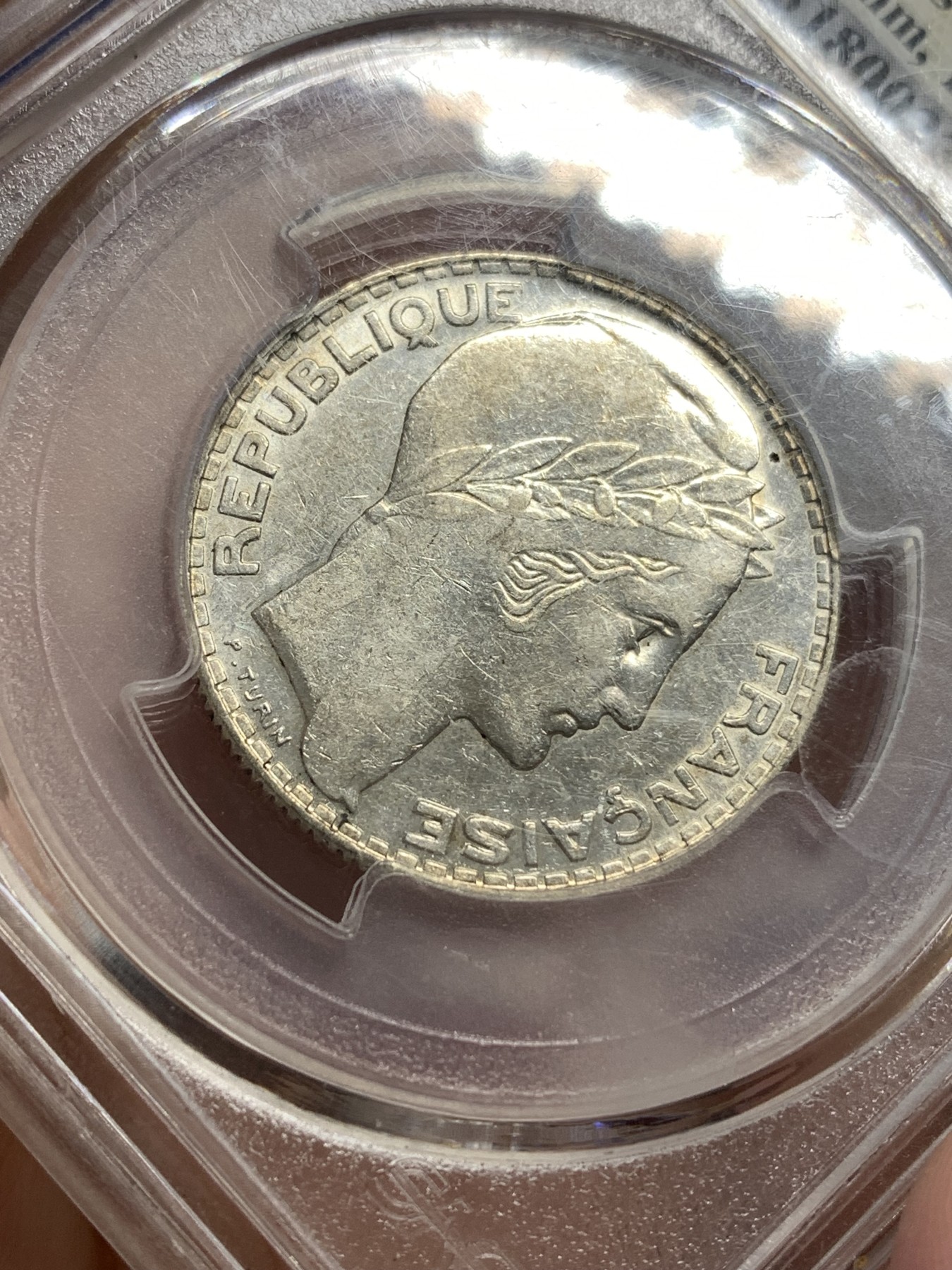 《竞宝斋》第179场-周日，周一2场 (全场包邮) 众诚详评 法国 1934年 玛丽安娜女神 10法郎银币