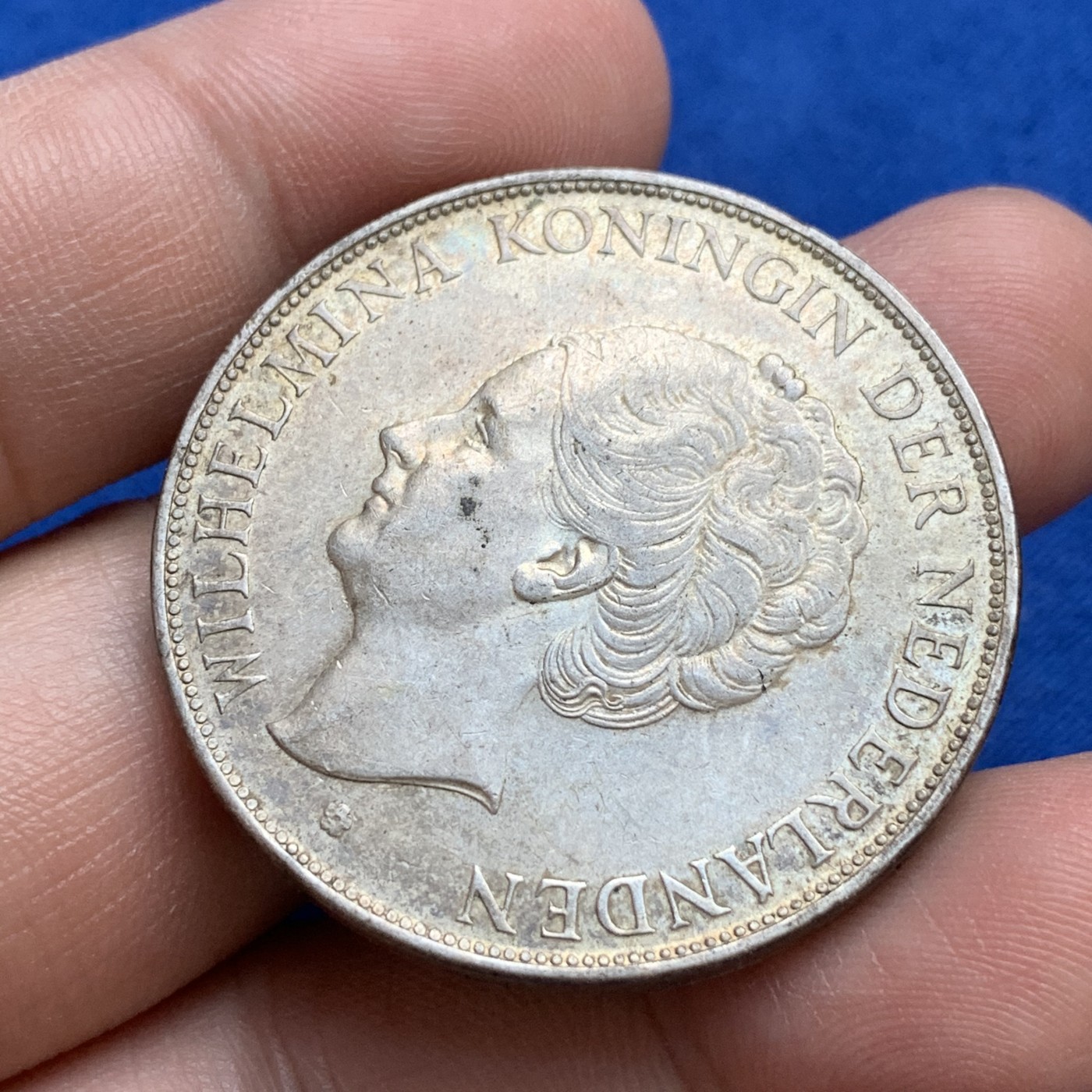 《竞宝斋》第179场-周日，周一2场 (全场包邮) 荷兰 1938年 威廉明娜 2.5G 大银币 包浆不错