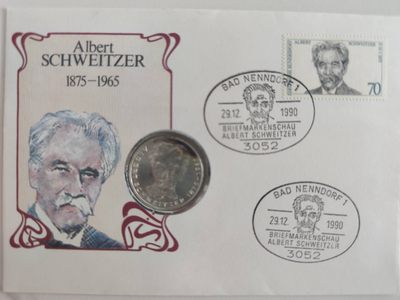 邮币封第四场 1975年德国阿尔贝特诞辰百年5马克银币邮币封