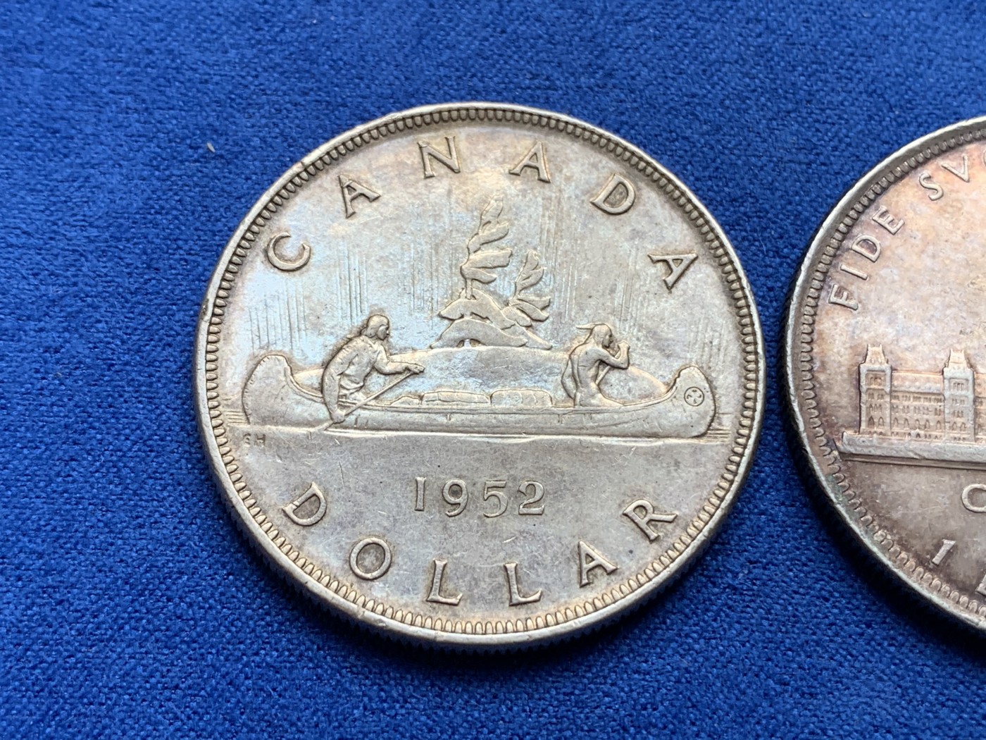 《竞宝斋》第179场-周日，周一2场 (全场包邮) 加拿大1939、1952年乔治六世1元银币两枚