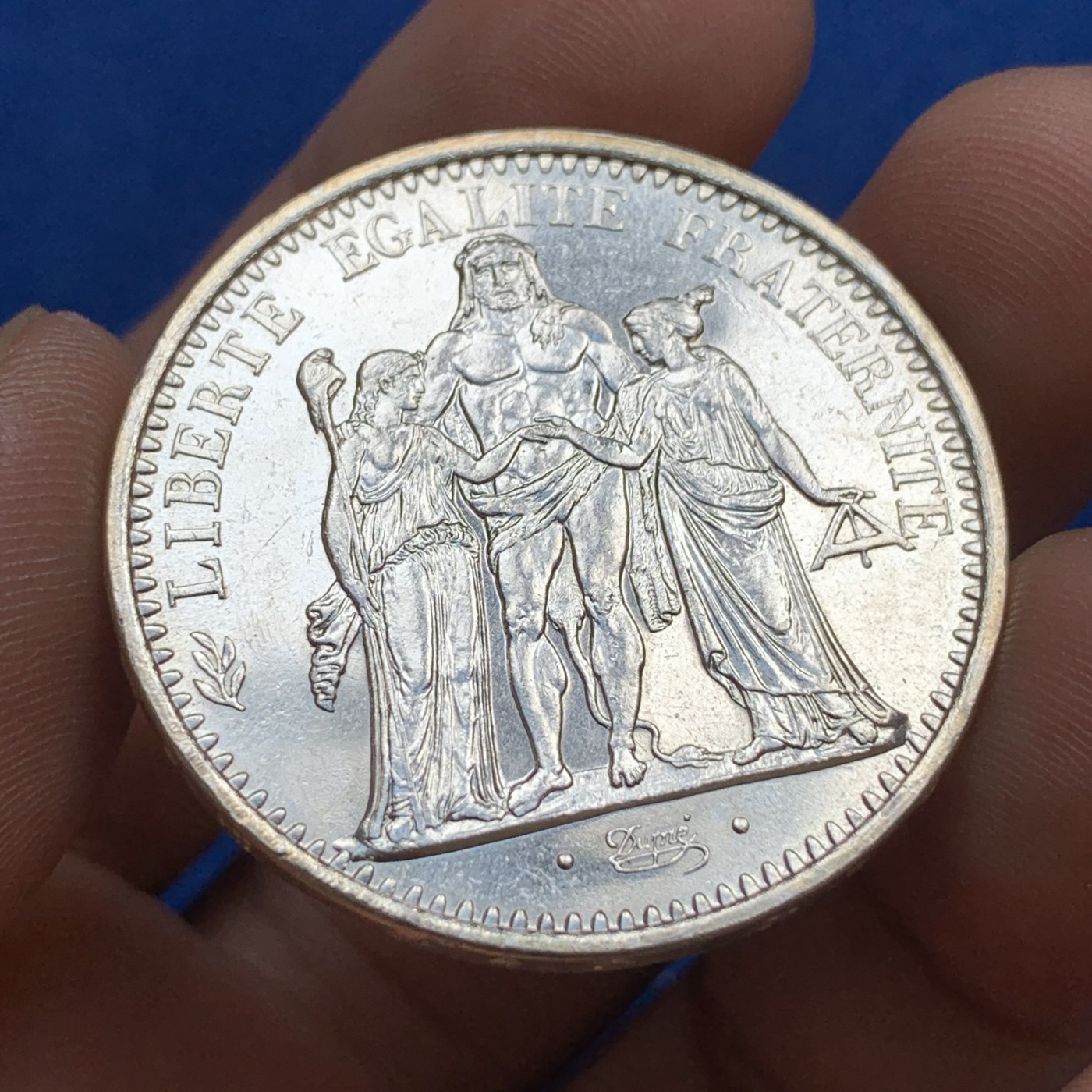 《竞宝斋》第179场-周日，周一2场 (全场包邮) 法国 1966年 大力神 10法郎 银币