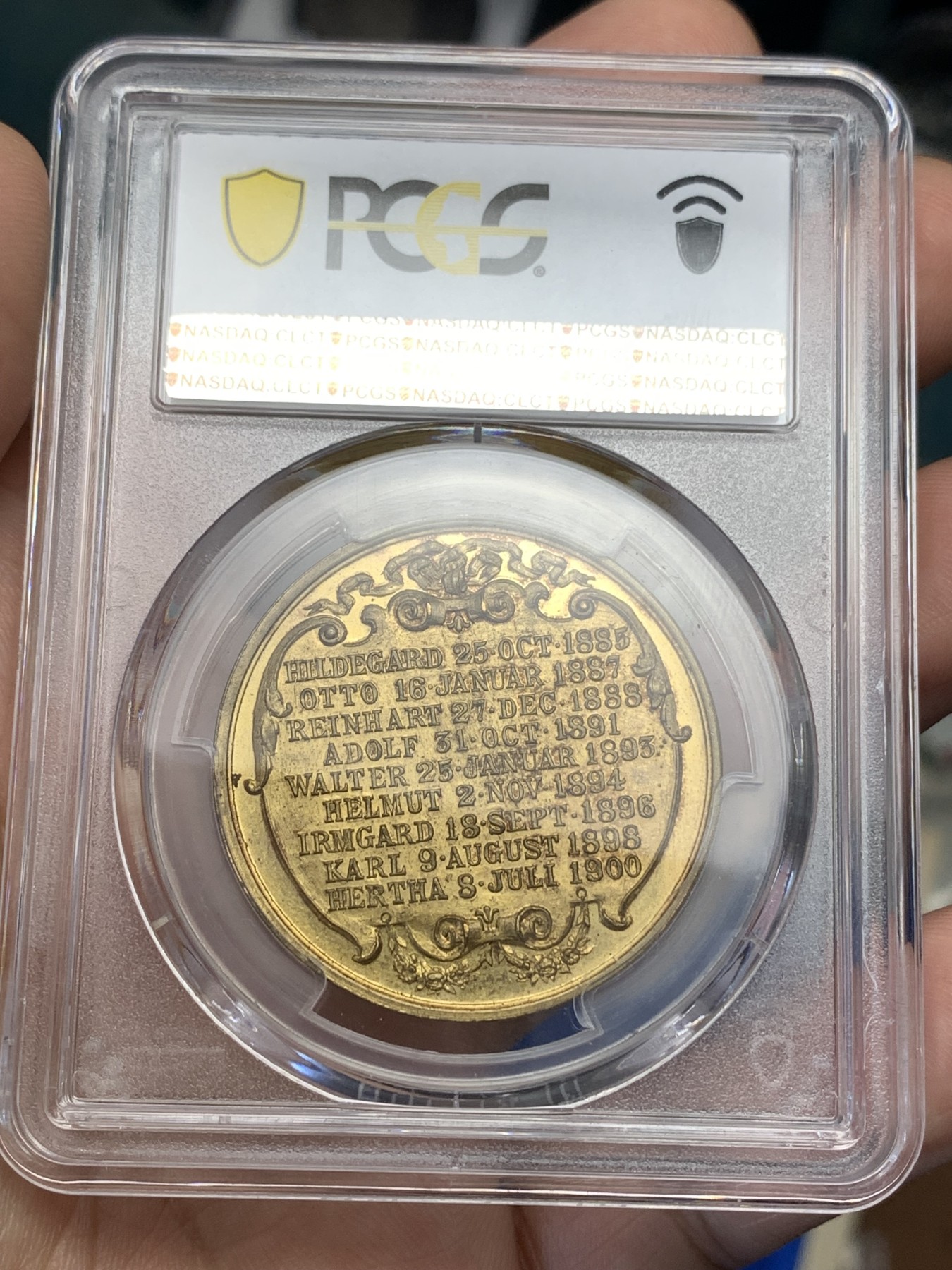 《竞宝斋》第179场-周日，周一2场 (全场包邮) PCGS SP64 德国 1900 镀金章 唯一冠军分 细节非常好