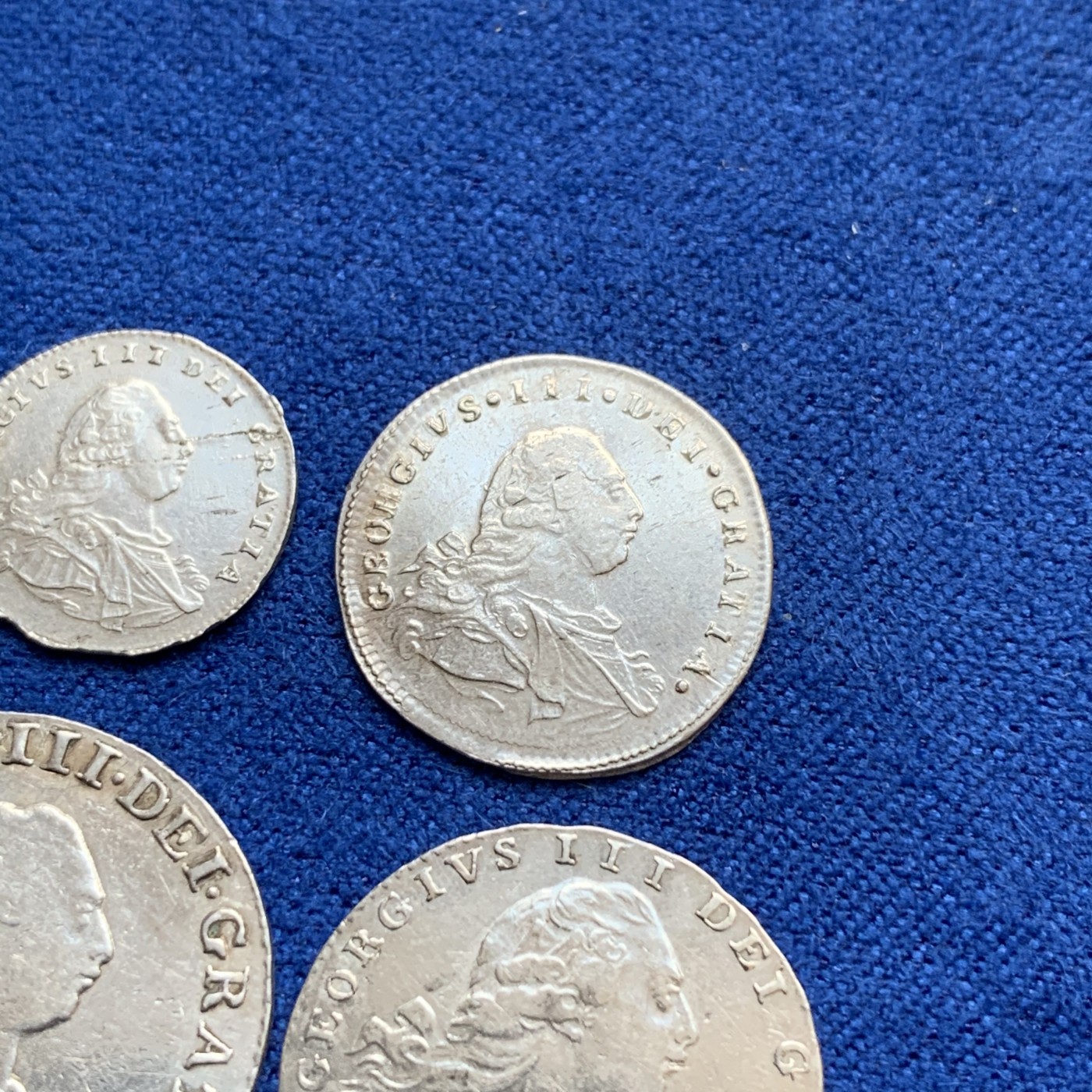 《竞宝斋》第179场-周日，周一2场 (全场包邮) 1800英国乔治三世濯足币4枚一套 ，AU-UNC状态