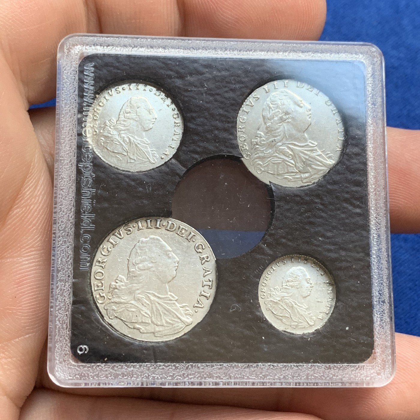 《竞宝斋》第179场-周日，周一2场 (全场包邮) 1800英国乔治三世濯足币4枚一套 ，AU-UNC状态