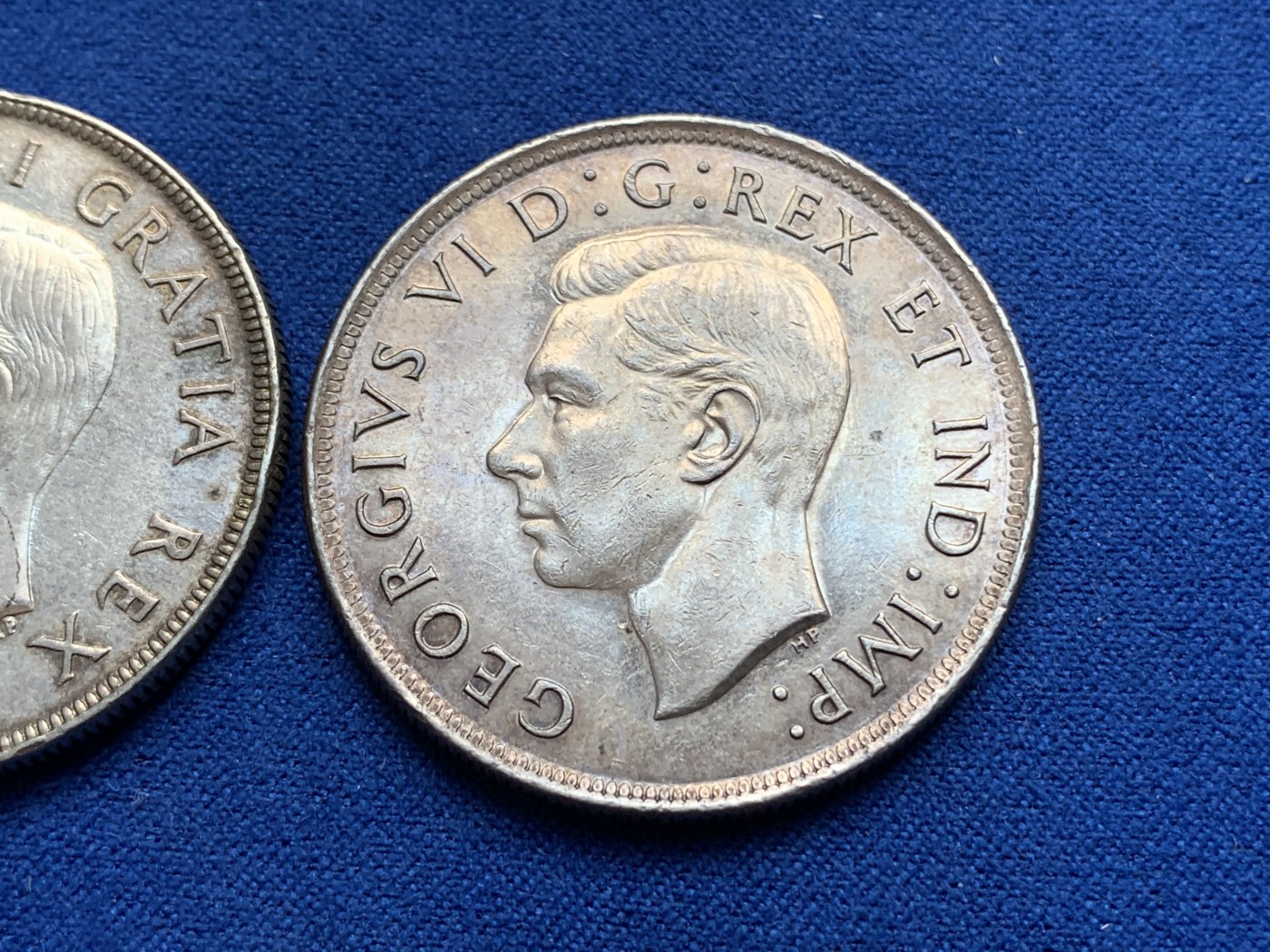 《竞宝斋》第179场-周日，周一2场 (全场包邮) 加拿大1939、1952年乔治六世1元银币两枚