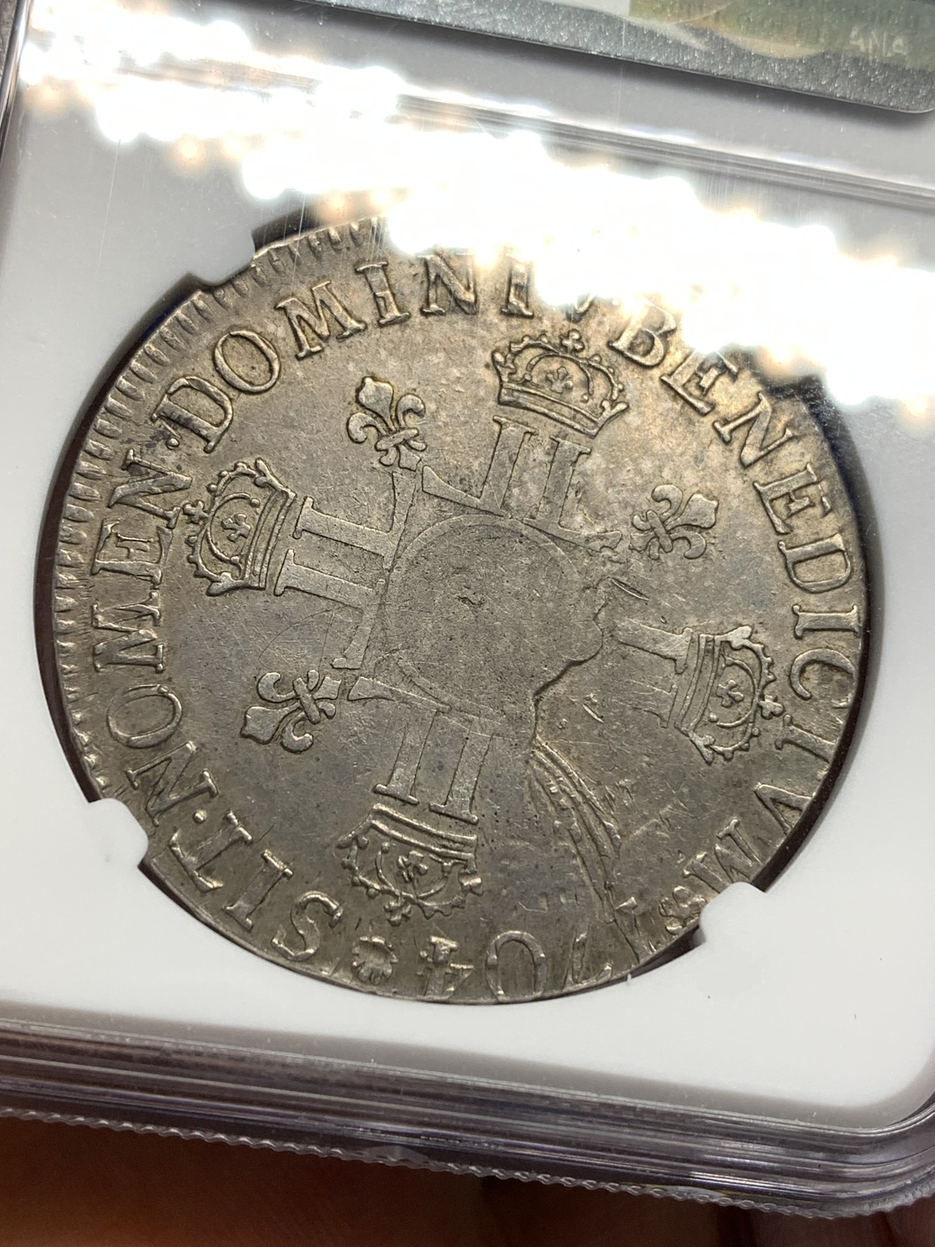 《竞宝斋》第179场-周日，周一2场 (全场包邮) NGC AU53 1704 法国太阳王路易十四1埃居大银币，更高分仅有5枚