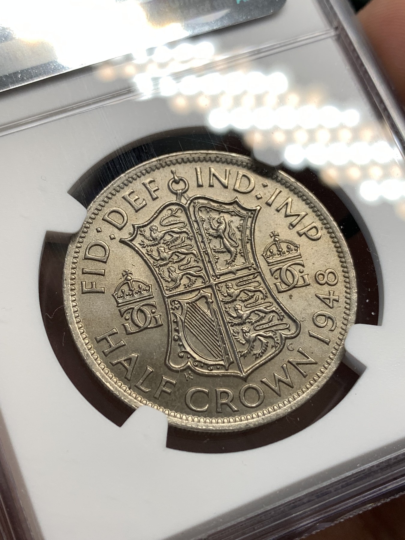 《竞宝斋》第179场-周日，周一2场 (全场包邮) NGC-MS62 英国1948年乔治六世半克朗镍币