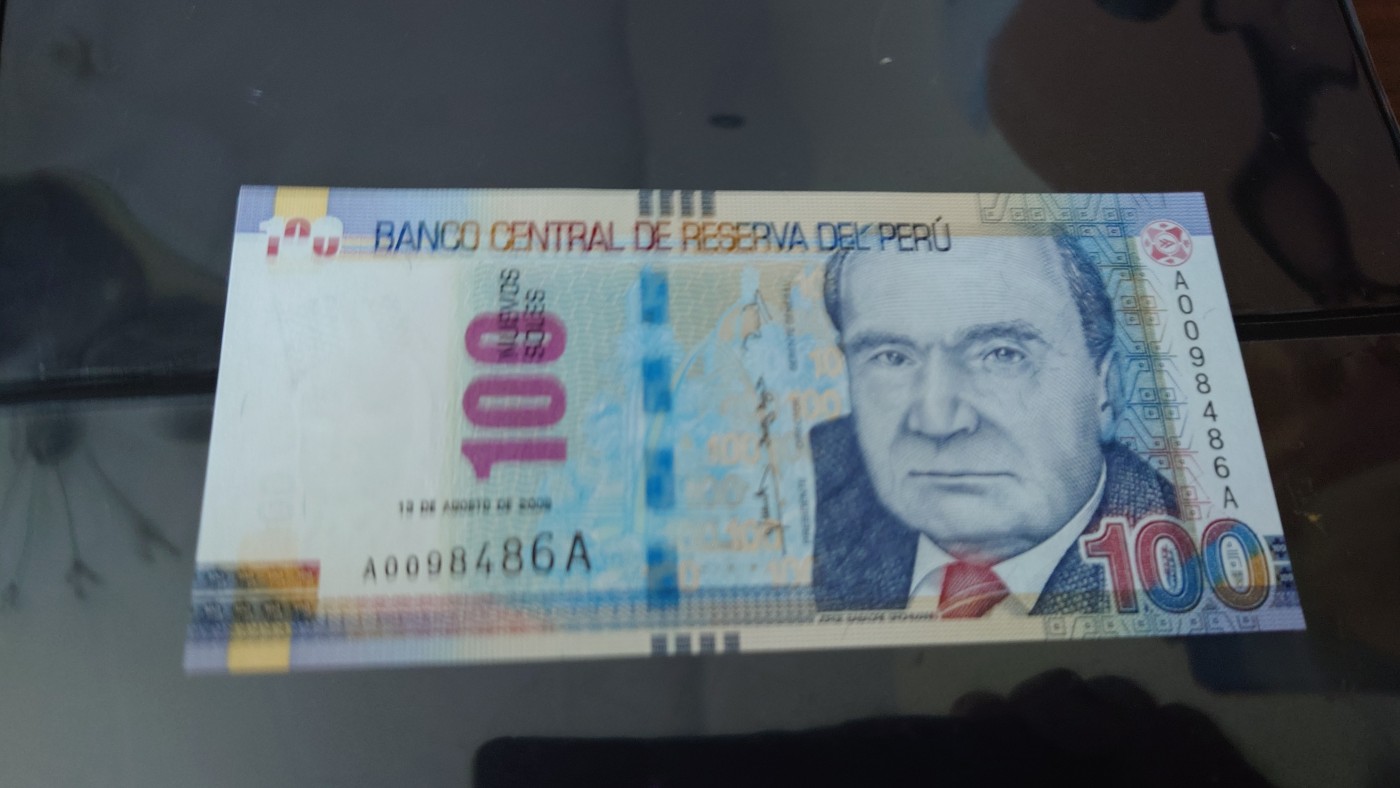 【世界钱币】精选微拍第64期暨2023年第十一期 裸钞专场（有最新展会卖剩品种） 2009年秘鲁100比索 首发AA冠 全新绝品尾号486