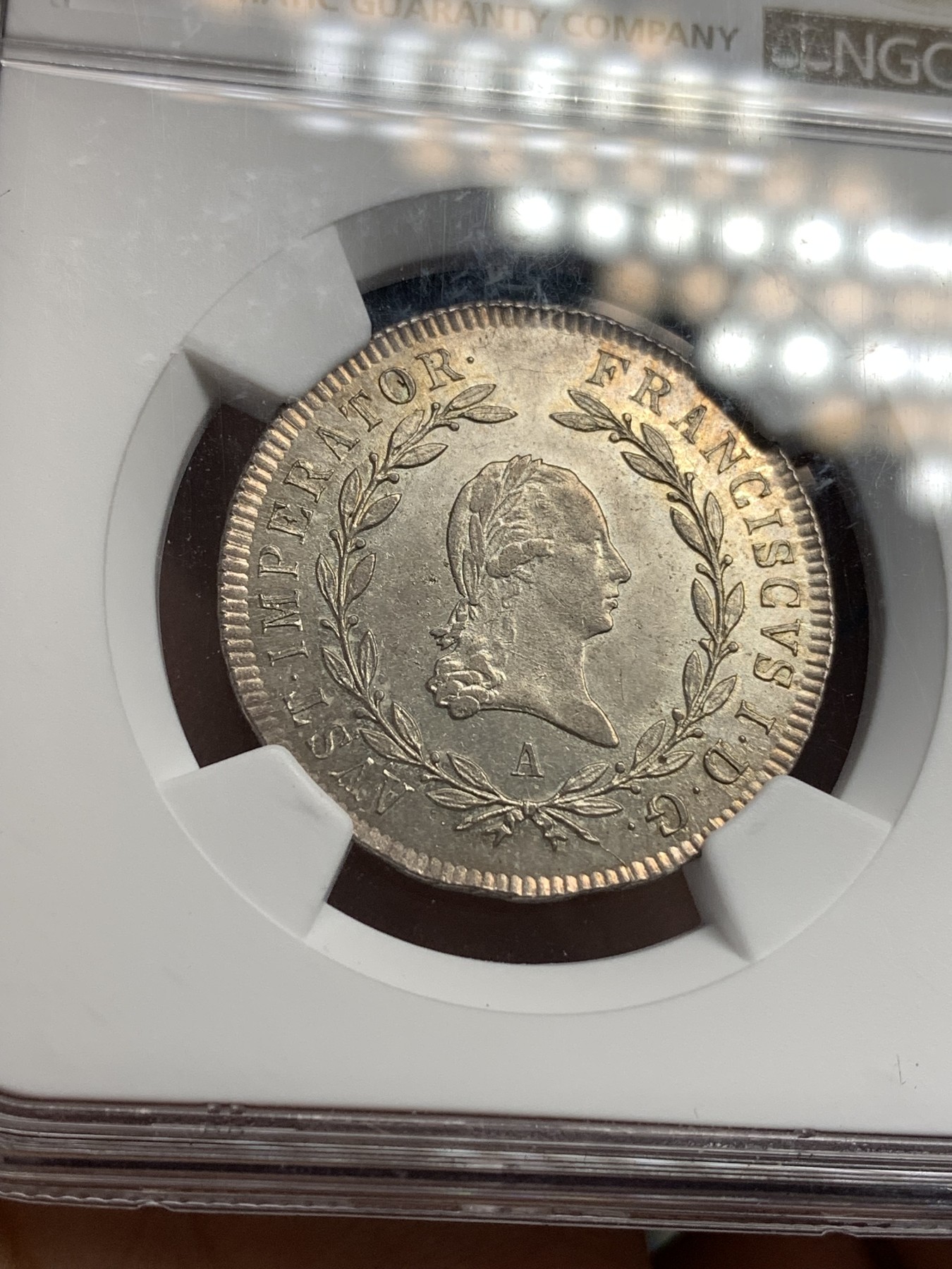 《竞宝斋》第179场-周日，周一2场 (全场包邮) NGC AU58 奥地利帝国1808年弗兰茨一世20克鲁泽银币